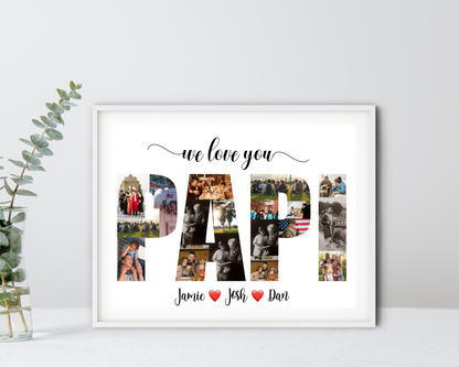 Personalized Papi Photo Collage - Custom Gift for Dad