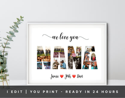 Personalized Nana Photo Collage - Custom Gift for Grandma