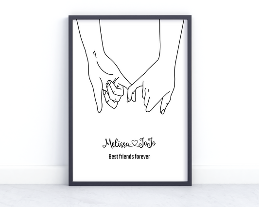 Personalised Pinky Promise Gift - Gift for Best Friend, Sister