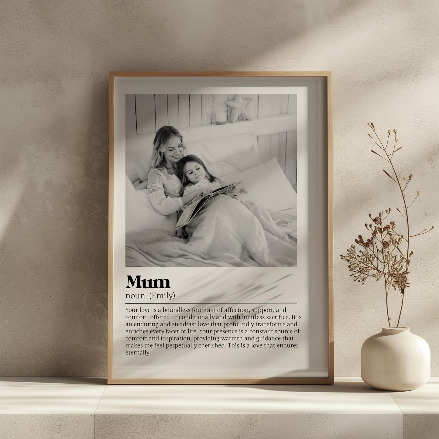 Personalized Mum Definition Print – Custom Mother's Day Gift | Framed Wall Art