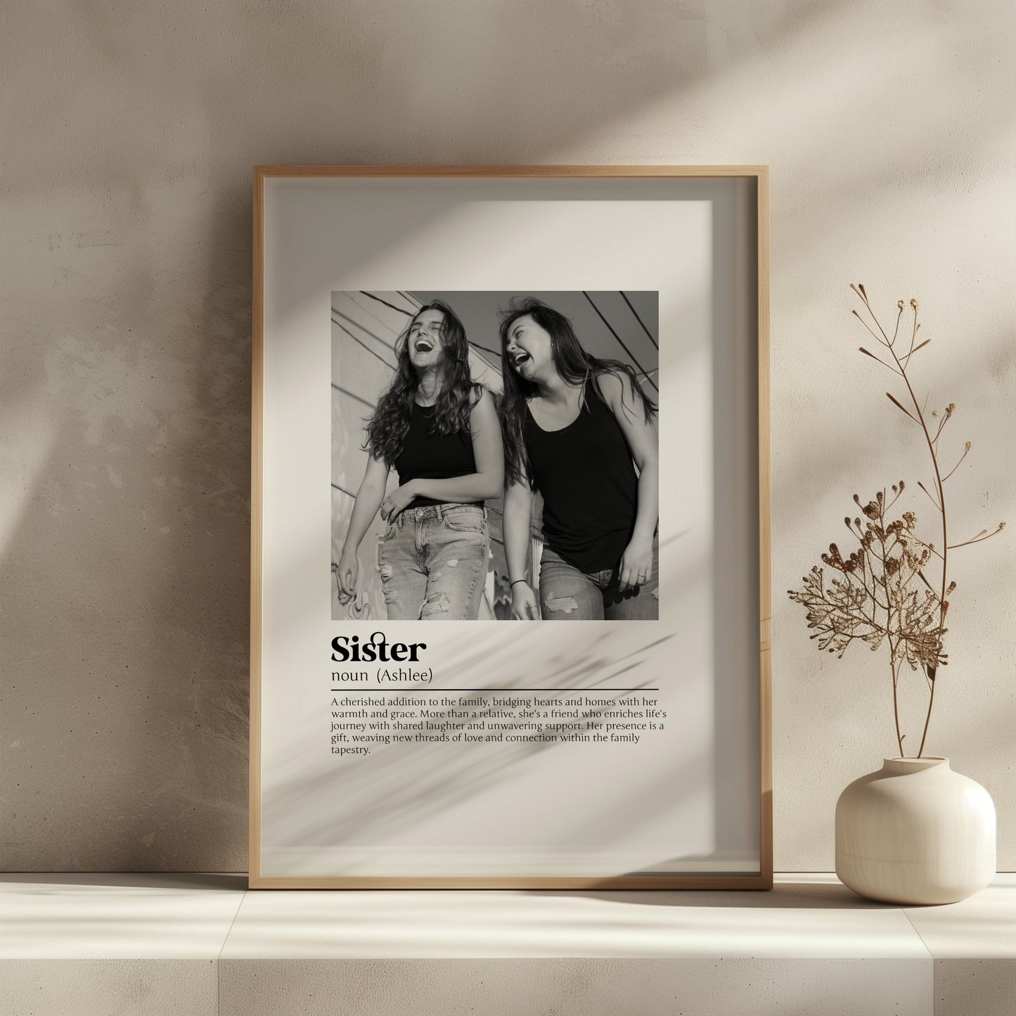 Personalized Sister Definition Print - Custom Gift for Sisters, Birthday Keepsake, Meaningful Wall Art