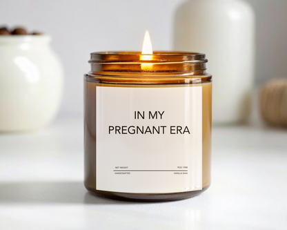 Funny Pregnancy Candle - "In My Pregnant Era", New Mom Gift, Expecting Mom Self-Care, Baby Shower Gift, Handmade Soy Wax Candle