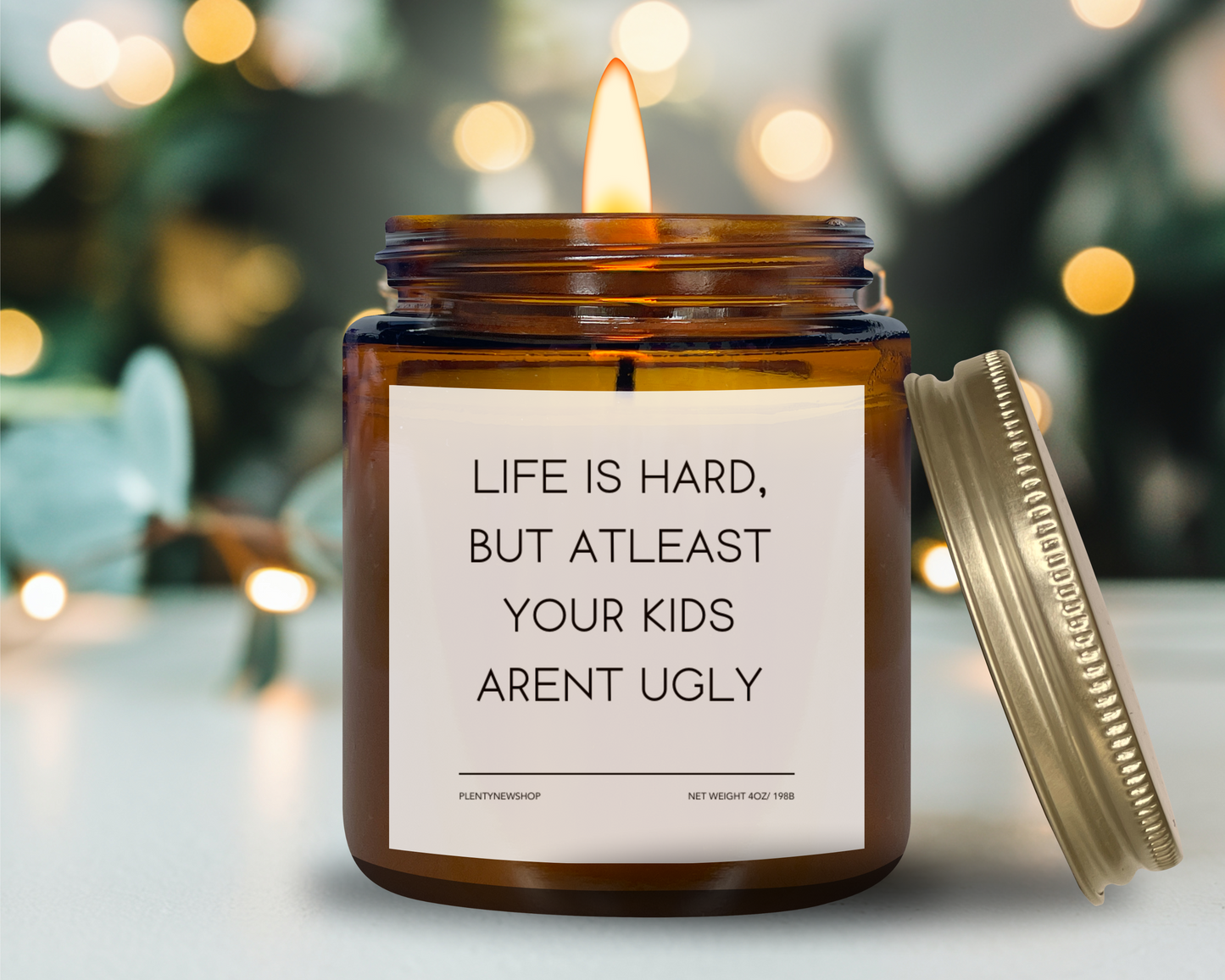 Funny Mom Candle - "Life is Hard, But At Least Your Kids Aren’t Ugly", Hilarious Mother’s Day Gift, Handmade Soy Wax Candle, Self-Care Gift for Moms