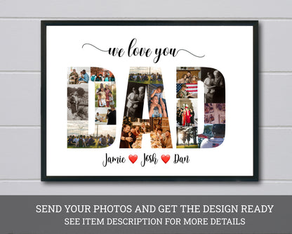 Personalized Dad Photo Collage Gift - Custom Keepsake with Family Photos