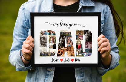 Personalized Dad Photo Collage Gift - Custom Keepsake with Family Photos