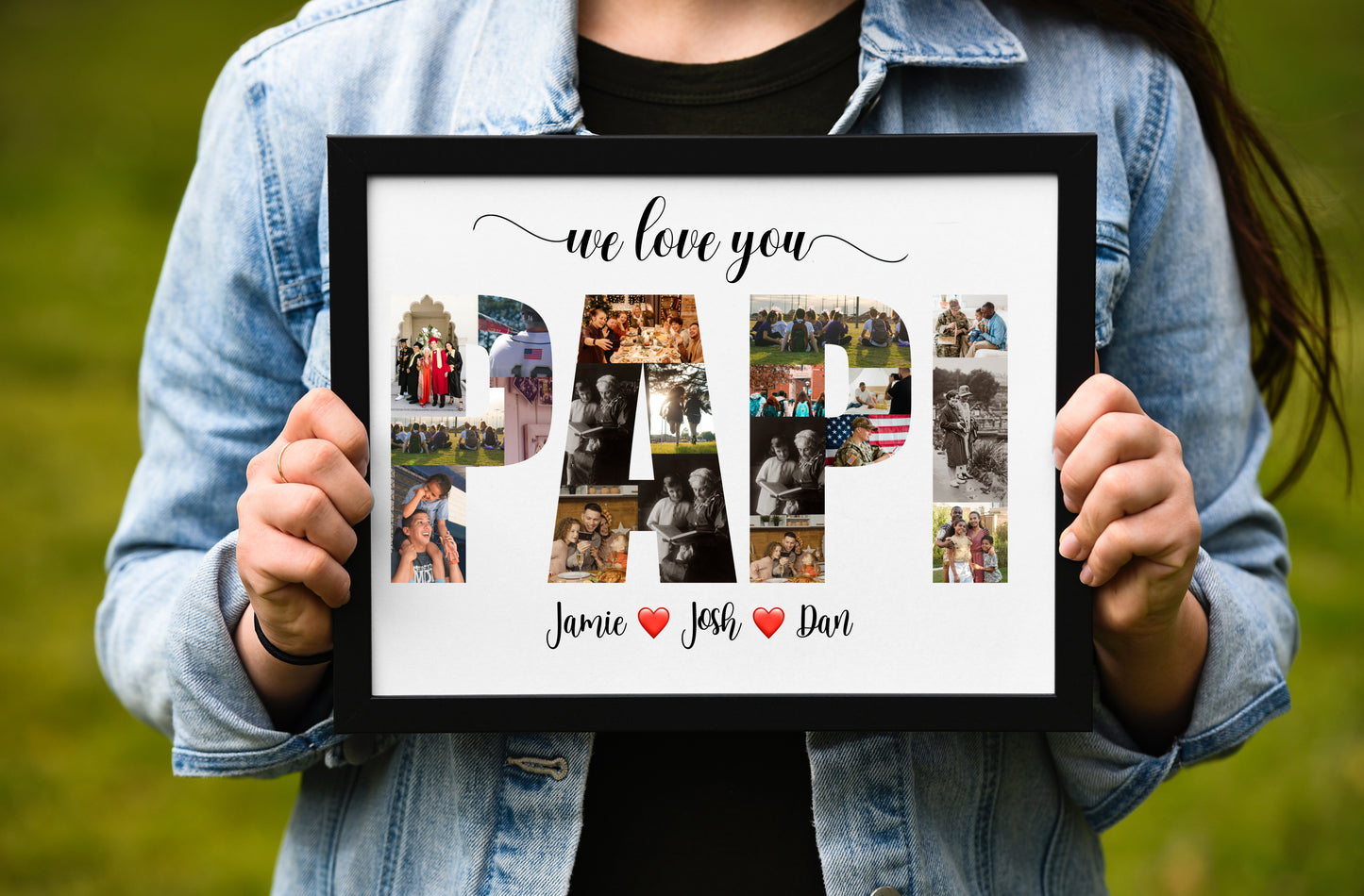 Personalized Papi Photo Collage - Custom Gift for Dad