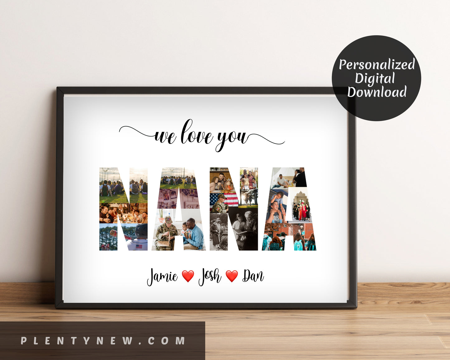 Personalized Nana Photo Collage - Custom Gift for Grandma