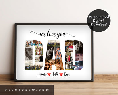 Personalized Dad Photo Collage Gift - Custom Keepsake with Family Photos