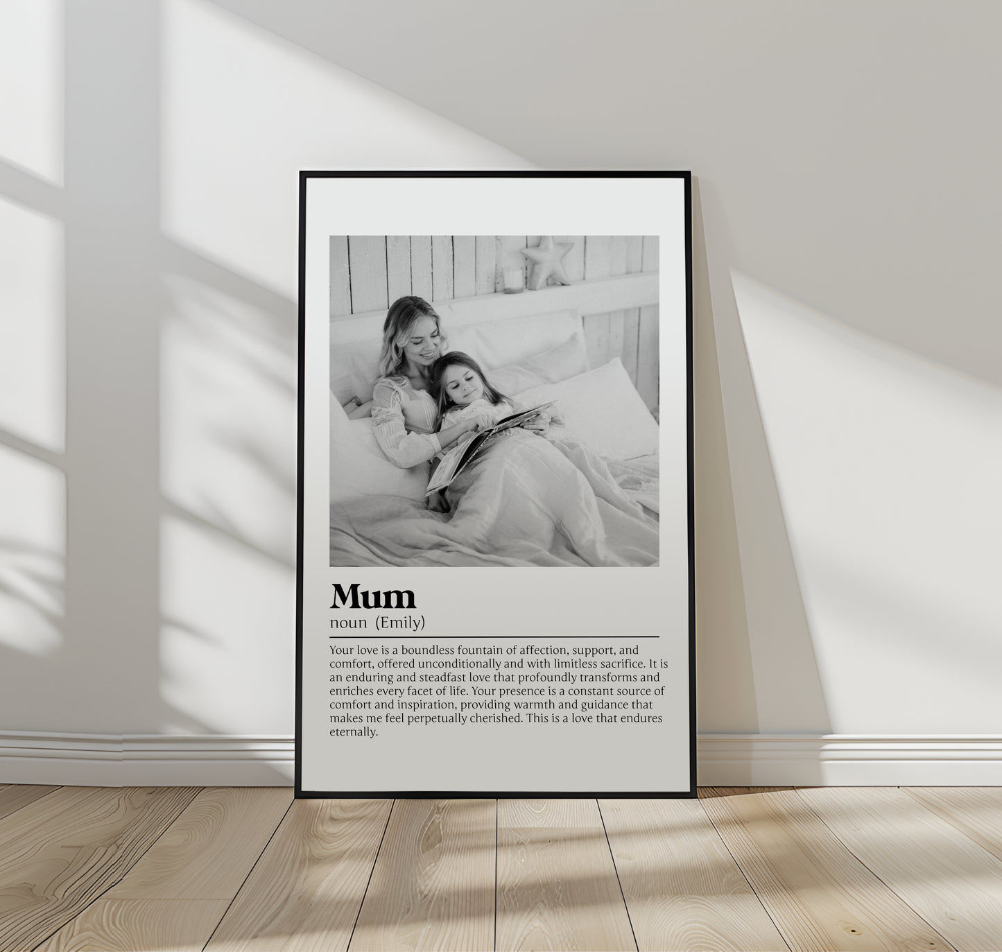 Personalized Mum Definition Print – Custom Mother's Day Gift | Framed Wall Art