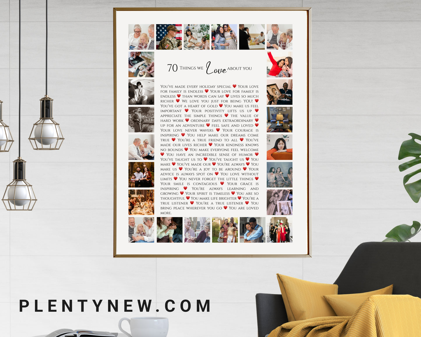 Personalized "70 Reasons Why I Love You" Photo Collage Gift - Custom Keepsake for Anniversaries, Birthdays, or Special Occasions