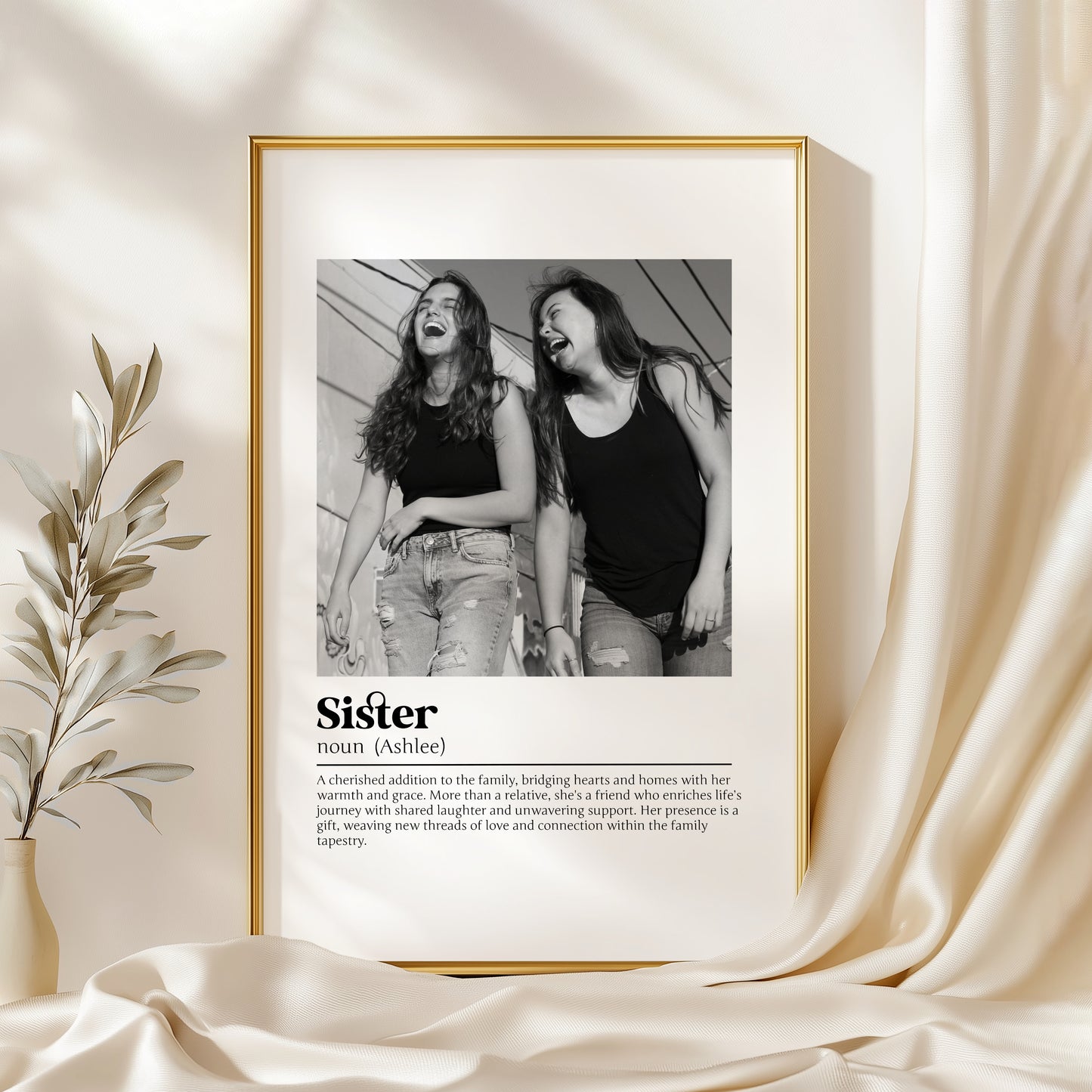 Personalized Sister Definition Print - Custom Gift for Sisters, Birthday Keepsake, Meaningful Wall Art