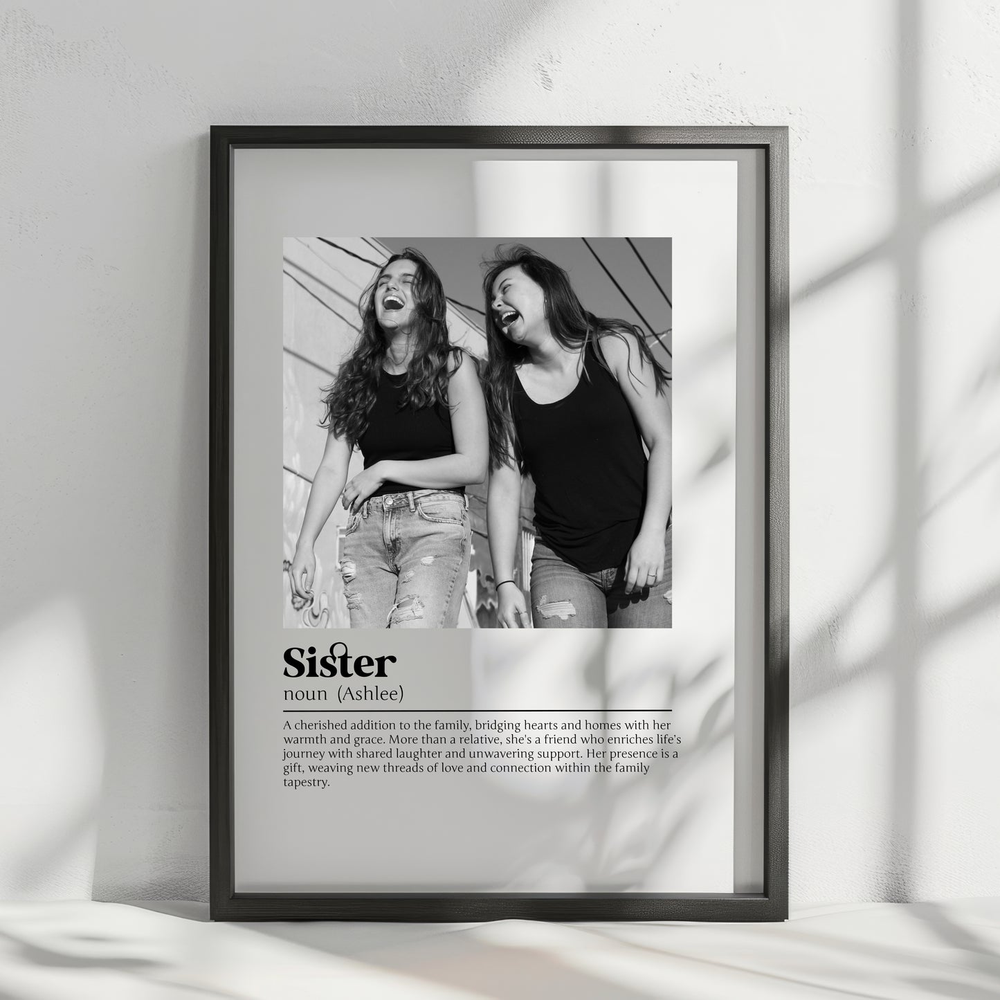 Personalized Sister Definition Print - Custom Gift for Sisters, Birthday Keepsake, Meaningful Wall Art