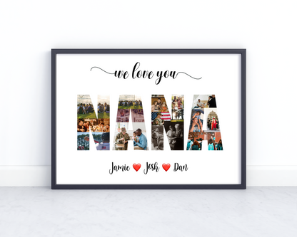 Personalized Nana Photo Collage - Custom Gift for Grandma