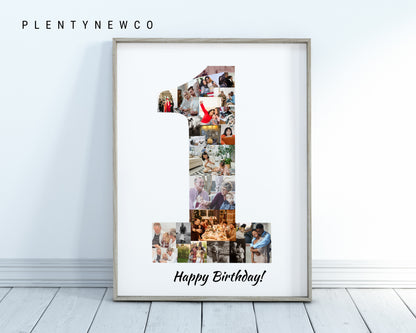 1st Birthday Photo Collage – Personalized Photo Gift for Baby’s First Year