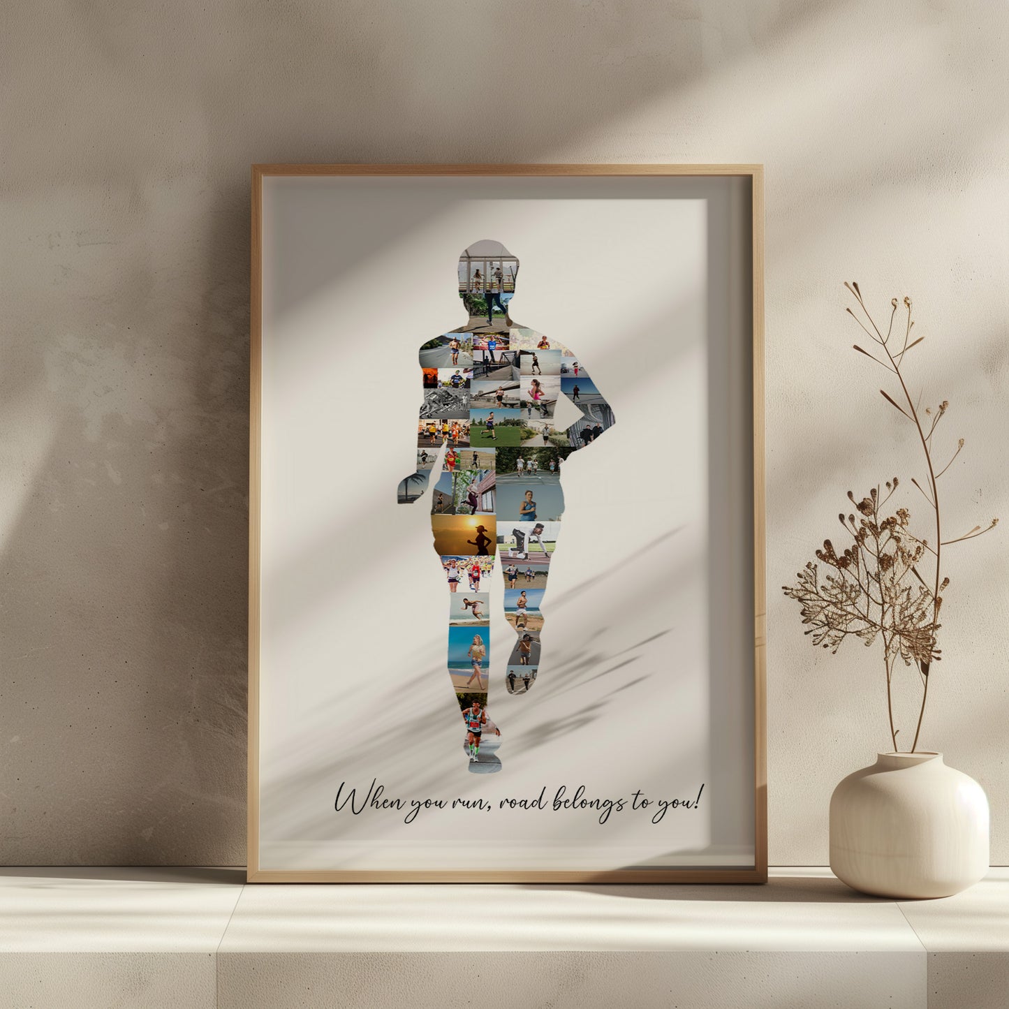 Custom Male Runner Photo Collage – Personalized Gift for Runners