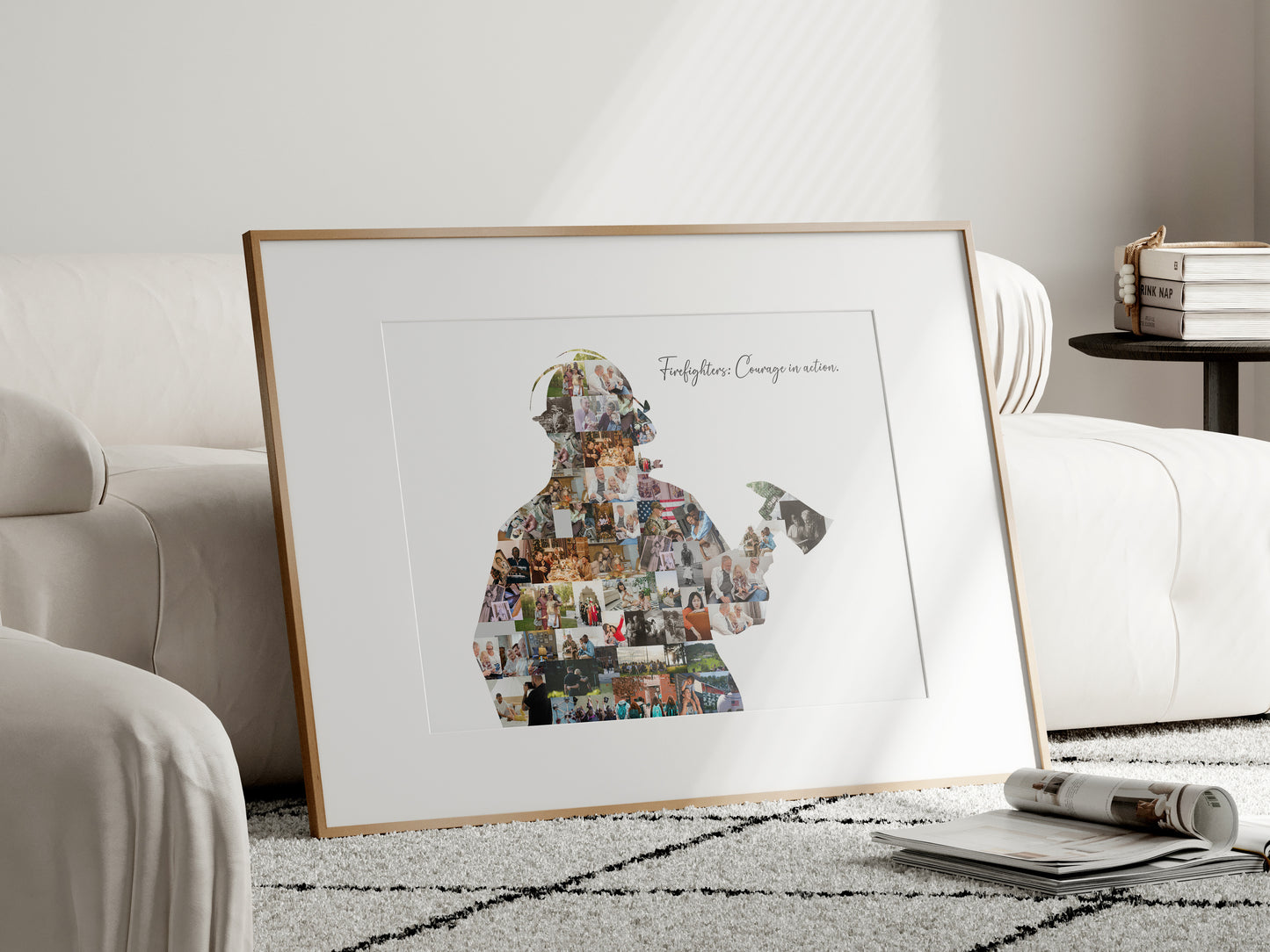 Personalized Firefighter Photo Collage Gift - Custom Keepsake for Heroes