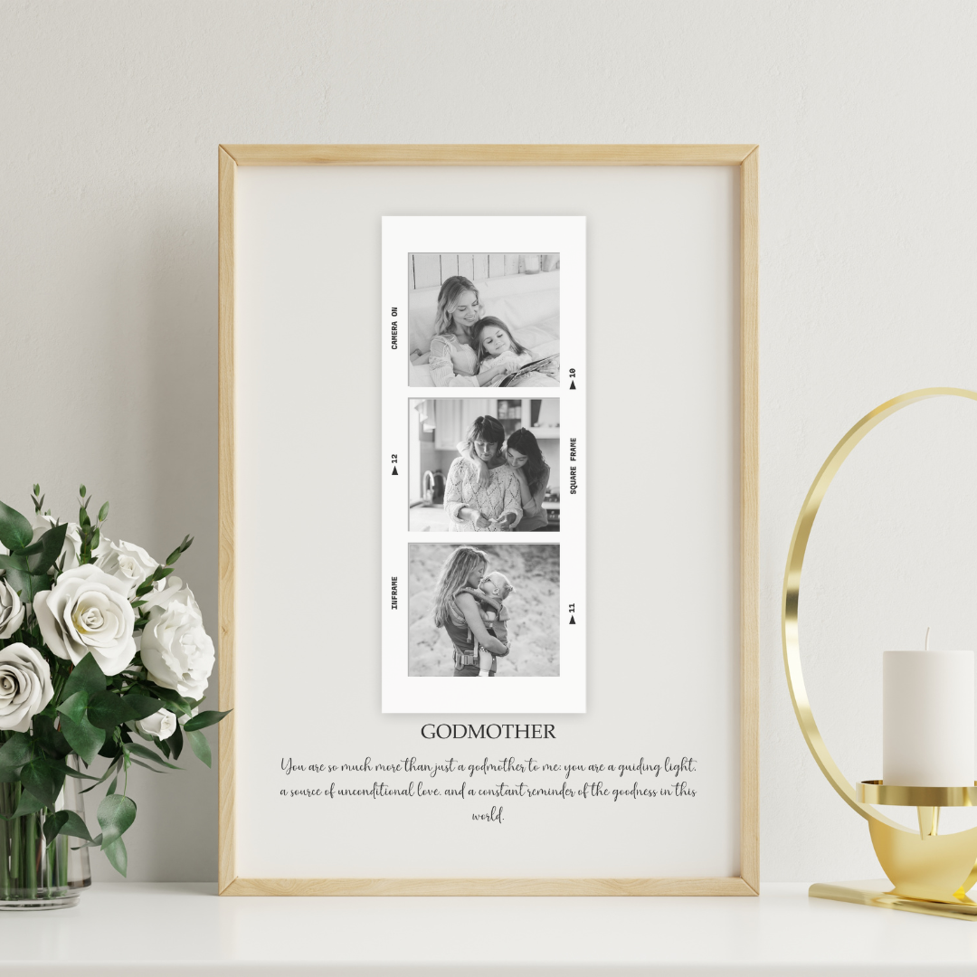 Personalized Godmother Polaroid Print - Custom Photo and Message Gift