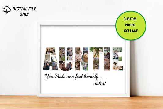 Auntie Photo Collage, Auntie Picture Collage, Auntie Birthday Gift, Aunt Birthday Gift, Birthday Gifts for Her, Auntie Gift, PRINTABLE FILE