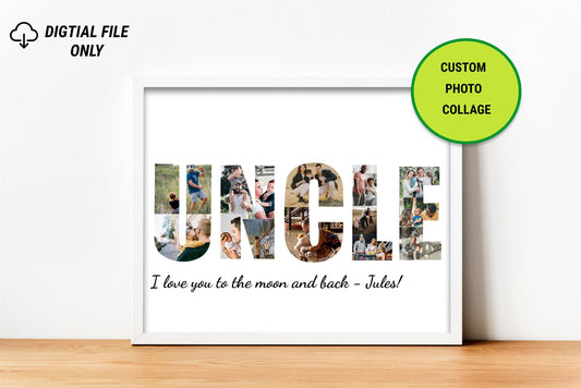 Uncle photo collage, Digital photo collage, Uncle custom gift, Uncle birthday gift, Custom photo collage, Personalised collage, Printables