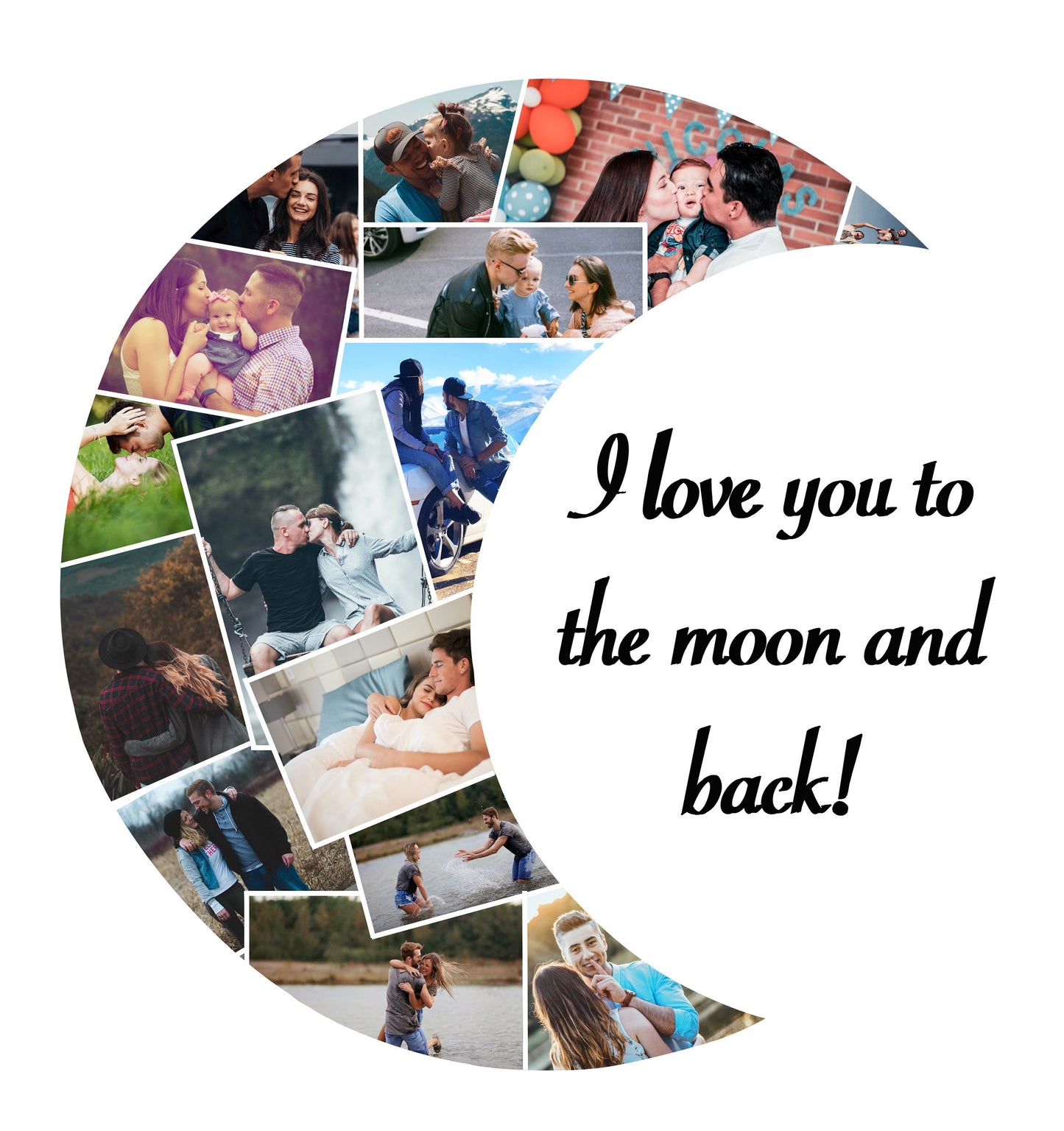 I Love You To The Moon And Back Wall Print - Wall Art, Home Decor, Kitchen Print, Nursery Print, Children's Print, Love You Print