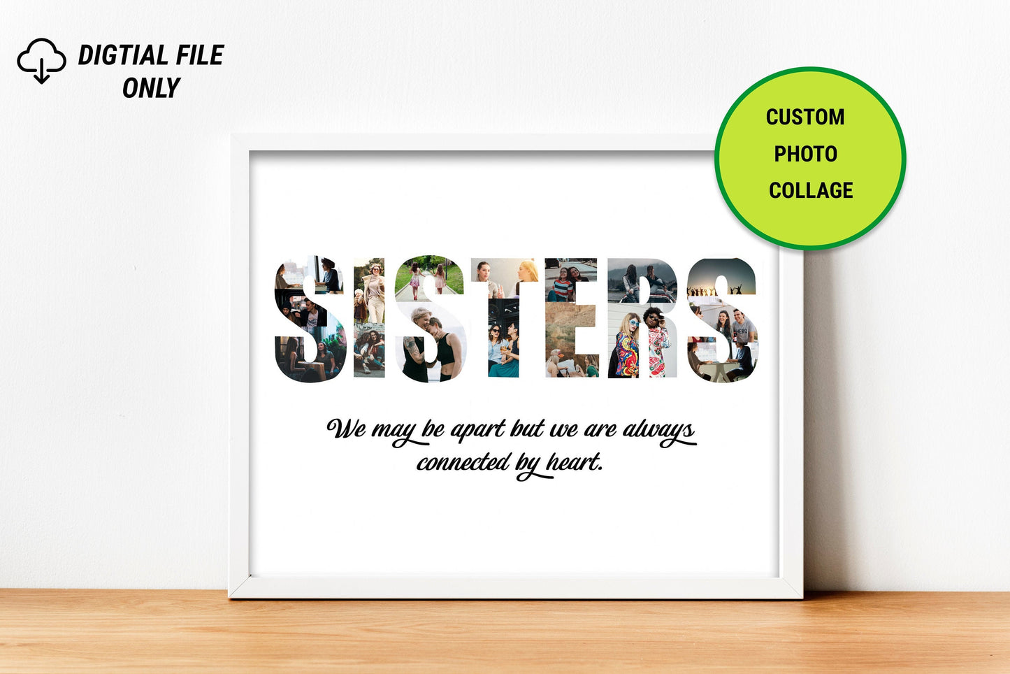 Sisters photo collage, Sister photo gift, Sister birthday gift, Custom photo collage, Digital photo collage, Custom gift, Personlized gift