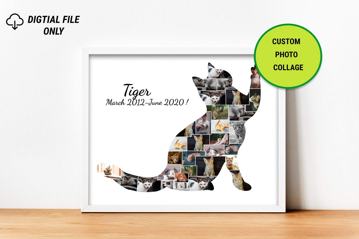 Cat Photo Collage-Cat Collage-Cat Memorial Collage-Photo Collage-Pet Memorial Photo Collage-Printable Collage-Custom Collage-Cat Lover Gift