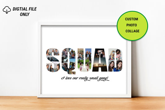 FRIENDS Photo Collage, Personalized Picture Collage, Gifts For Friends, Custom Gift, Friendship Gift, Birthday Present, PRINTABLE FILE