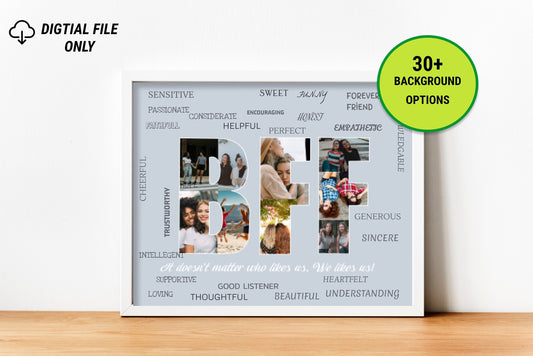 FRIENDS Photo Collage, Personalized Picture Collage, Gifts For Friends, Custom Gift, Friendship Gift, Birthday Present, PRINTABLE FILE