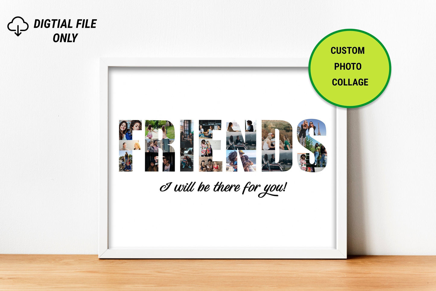 Friend Photo Collage, Bff Picture Collage, Bff Gifts, Best Friend Gift, Gifts For Friends, Friendship Gift, PRINTABLE DIGITAL FILE