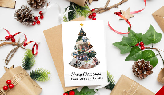 Christmas card "Christmas tree", Christmas photo card, Christmas tree photo collage, Holiday card photo collage, gift for family, friends