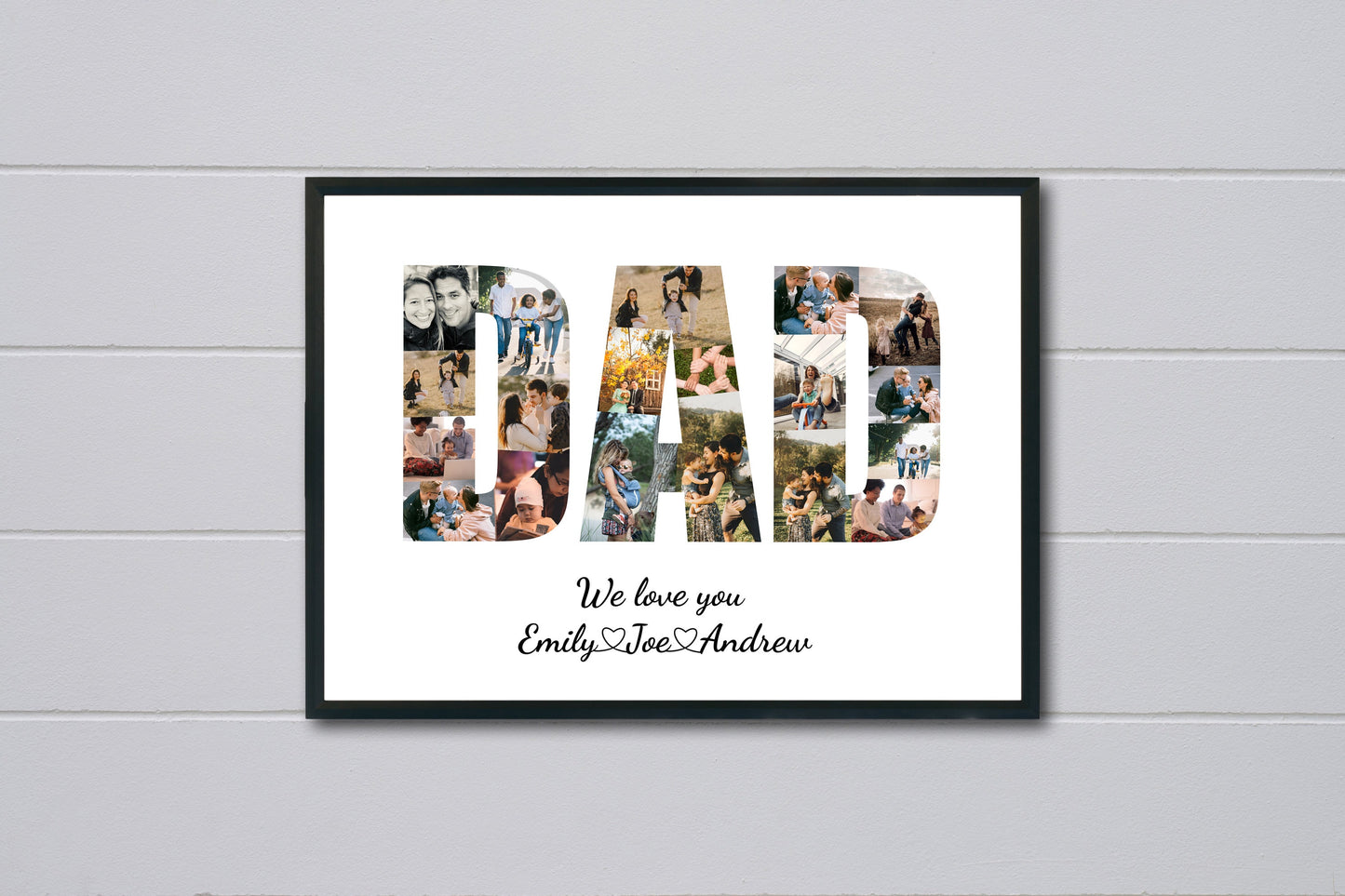 Dad Photo Collage Custom Printable File Personalized Dad Gift Fathers Day Gift Birthday Papa Present Daddy Print Digital  Gift for father