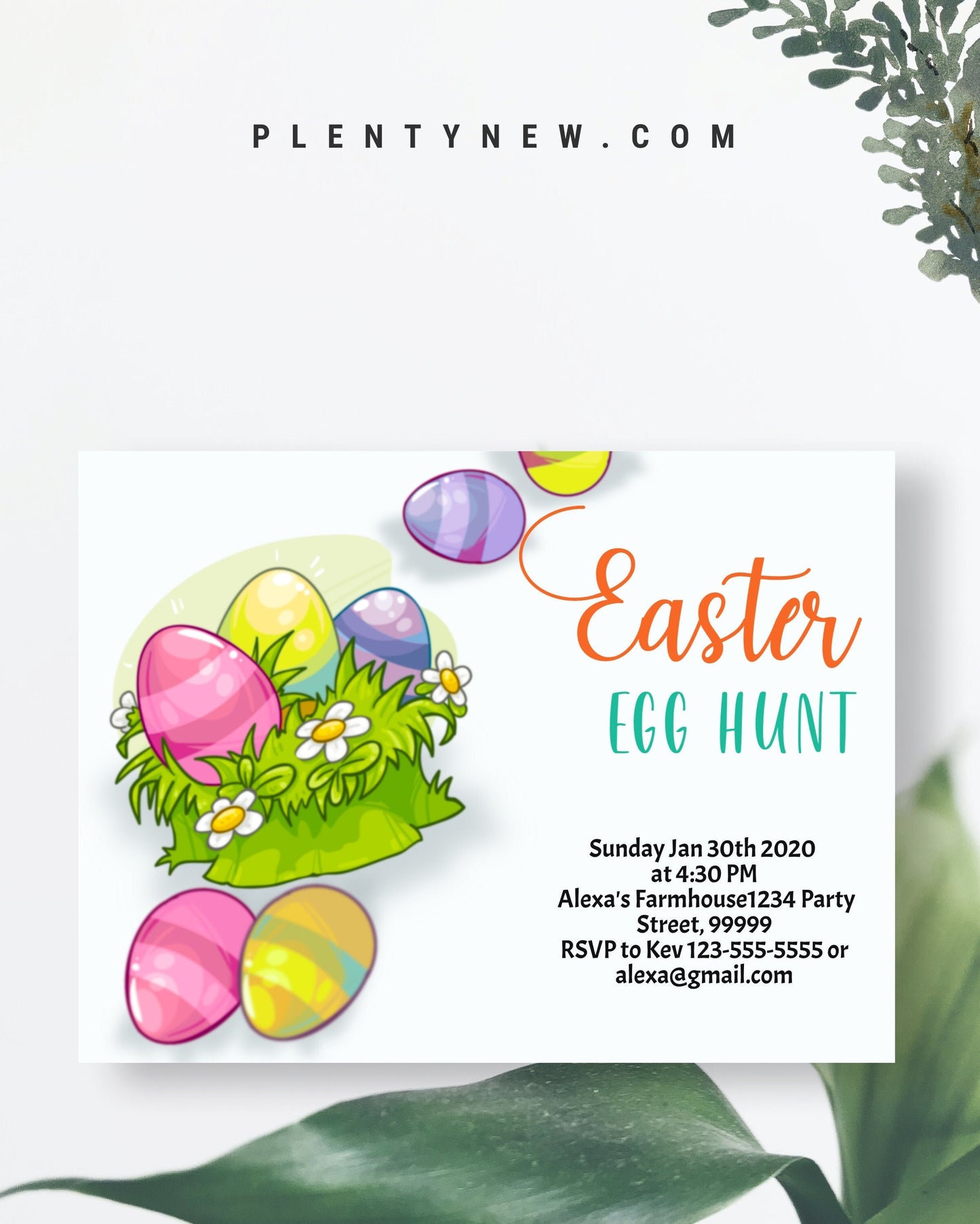Printable Easter Egg Hunt Invitation ES
