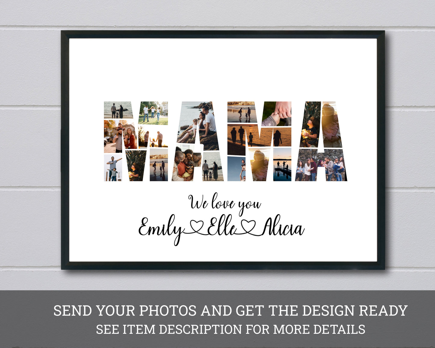 MAMA Photo Collage, Mother's Day Gift, Birthday Gift For Mom, Gift For Her, Christmas Gift, Unique Gift, PRINTABLE FILE, Mothers Day GifT