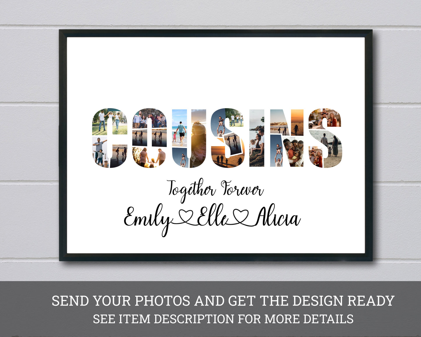 Cousins Photo Collage, Cousins Picture Collage, Cousin Gifts, Cousins Make The Best Friends, Gift Ideas, Unique Gift, PRINTABLE FILE