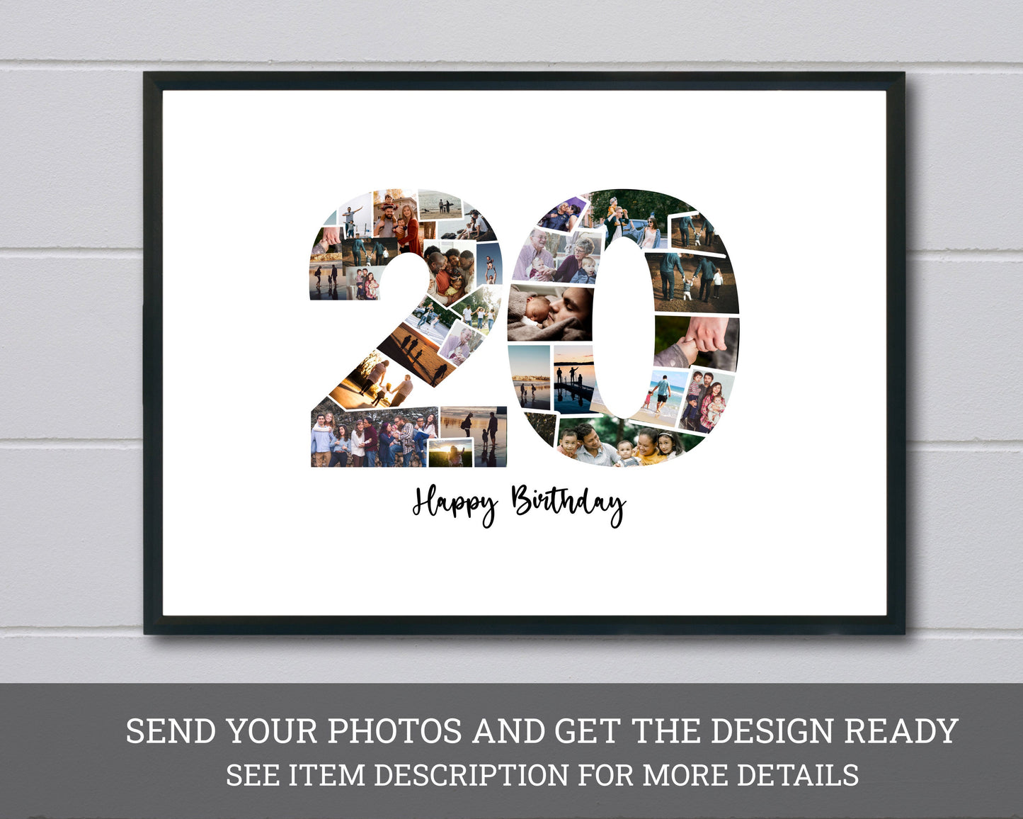20th Birthday Photo Collage, 20th Anniversary Photo Collage, Twentieth Birthday Gift Ideas, Twentieth Anniversary Gift Ideas, PRINTABLE FILE