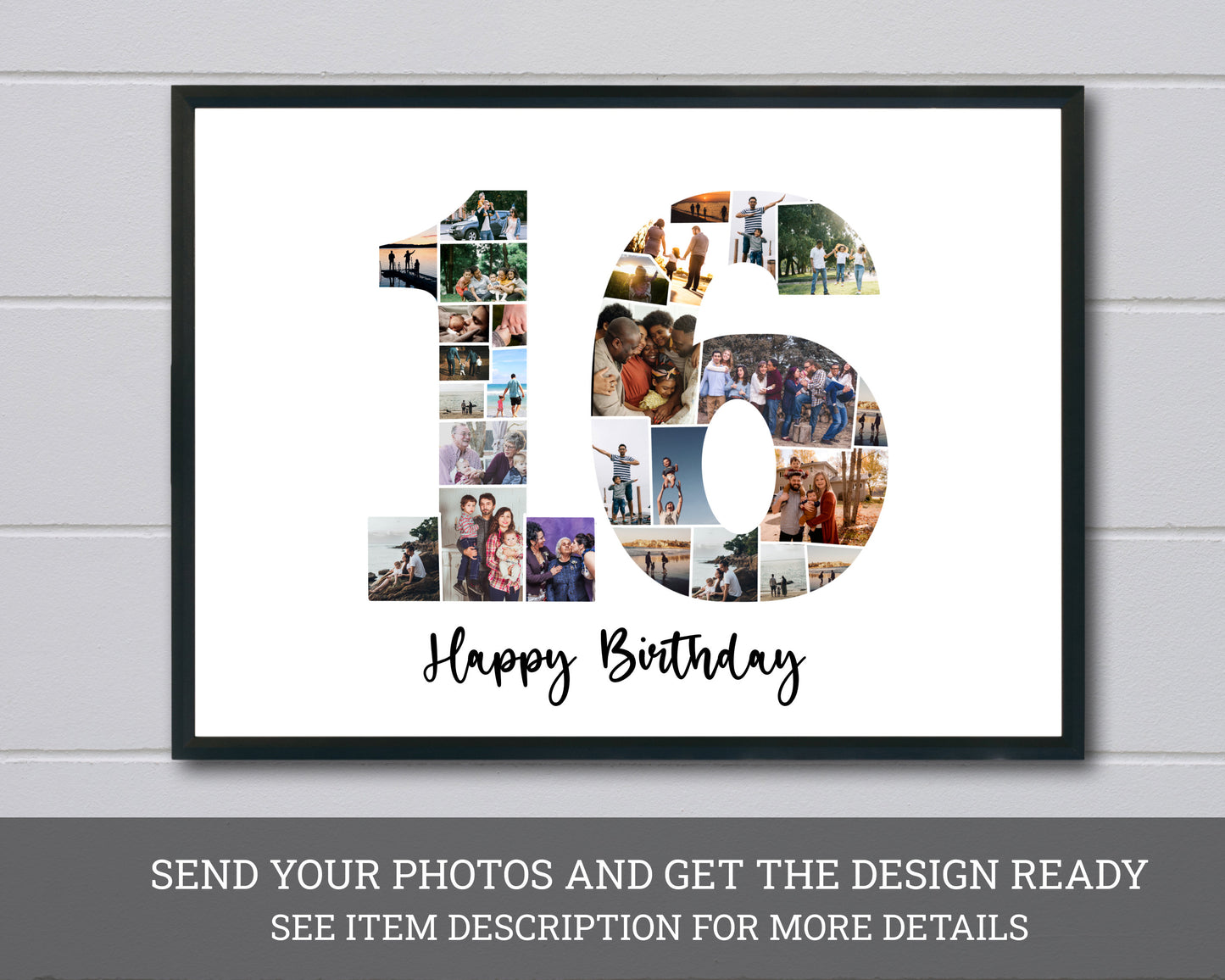 16th Birthday Photo Collage, 16th Anniversary Photo Collage, Sixteenth Birthday Gift Ideas, Sixteenth Anniversary Gift Ideas, PRINTABLE FILE