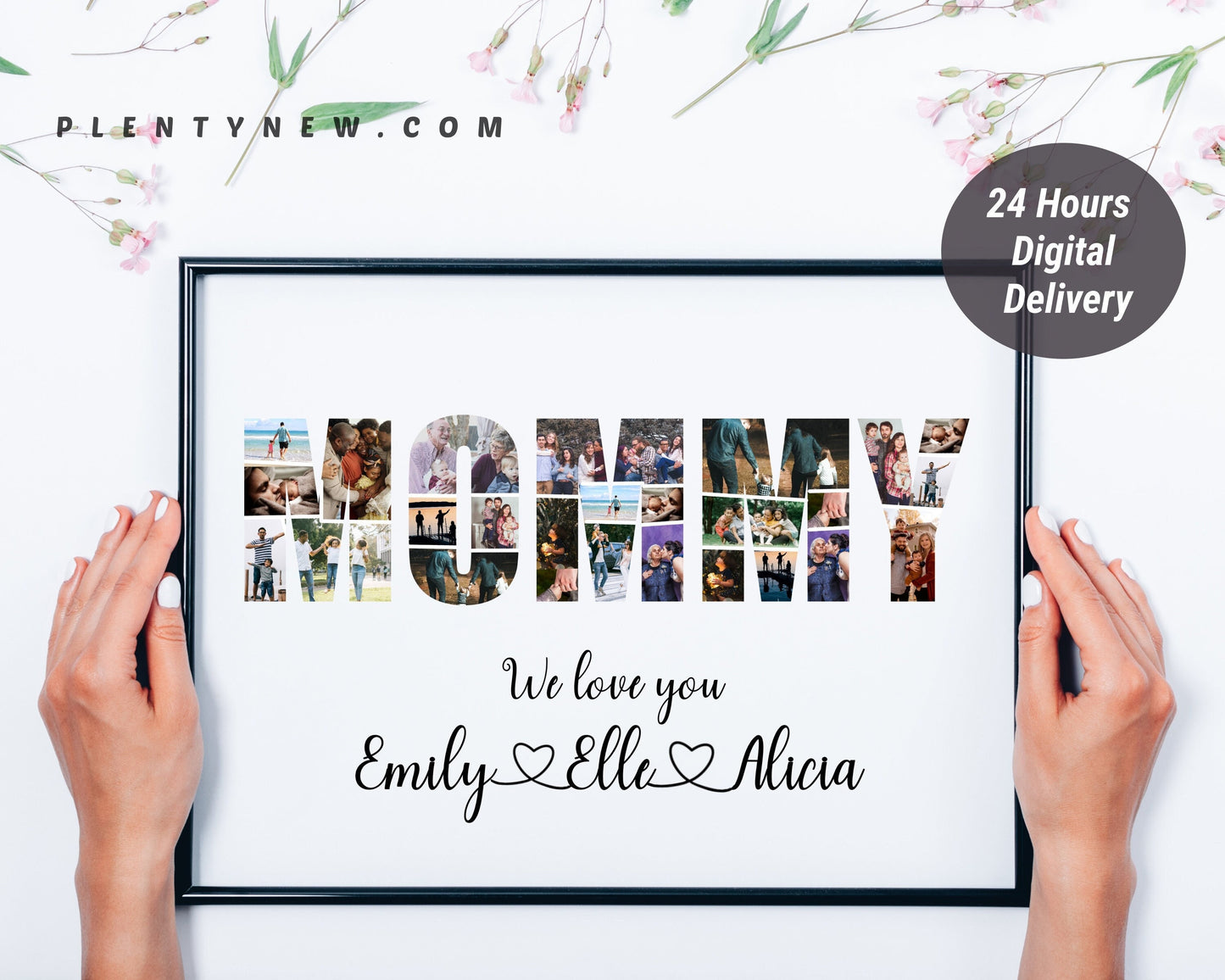 Personalized MOMMY Photo Collage, Custom Photo Collage, Birthday Gifts For Mom, Gift For Mom, Mothers Day Gift, Unique Gift, Digital File