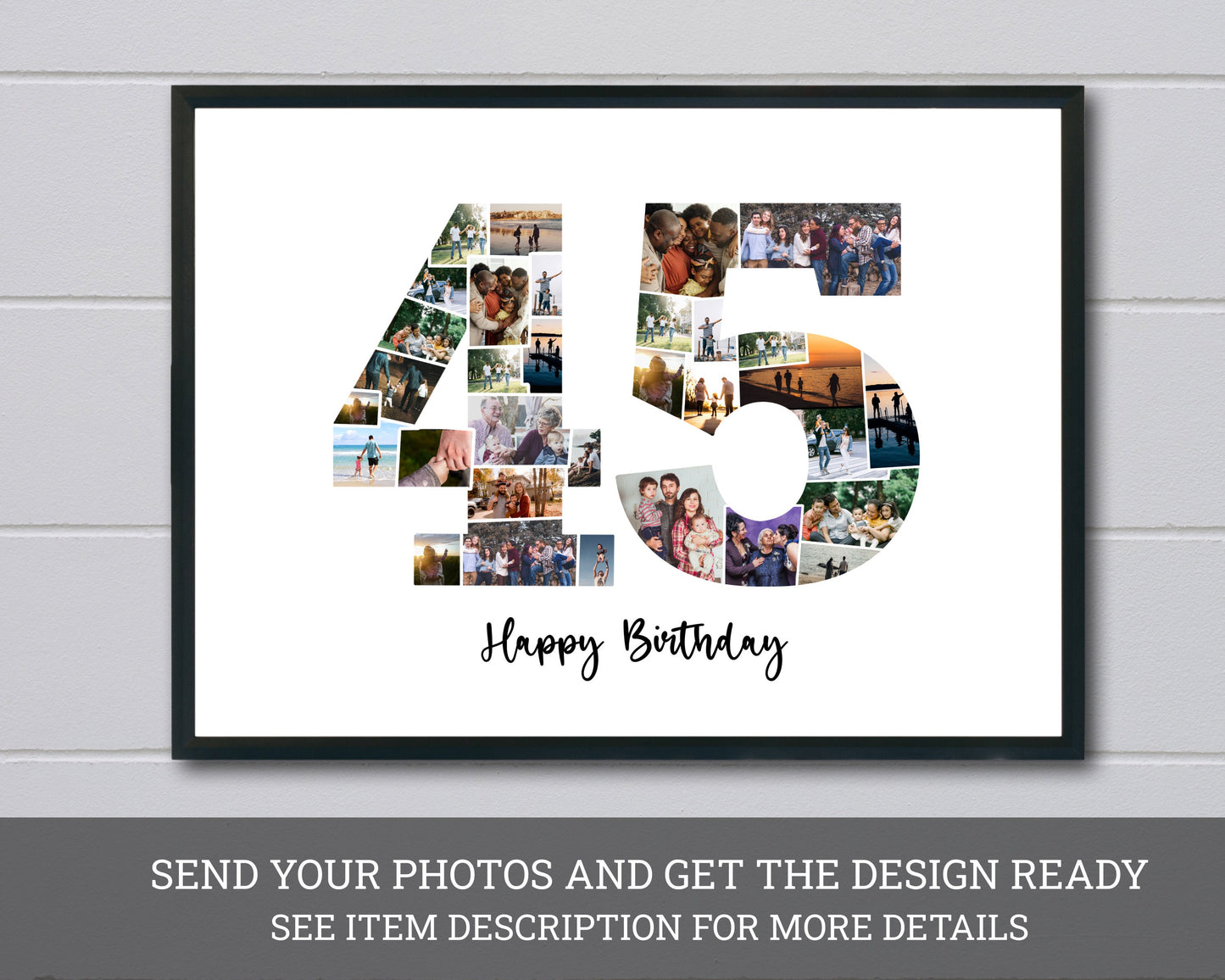 45th Birthday Photo Collage, 45th Anniversary Photo Collage, 45 Birthday Gift Ideas, Forty Fifth Anniversary Gift Ideas, PRINTABLE FILE