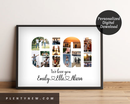 Custom Gigi Photo Collage, Personalized Photo Collage, Custom Collage, Gift For Grandma, Mothers Day Gift, Birthday Present, Digital File
