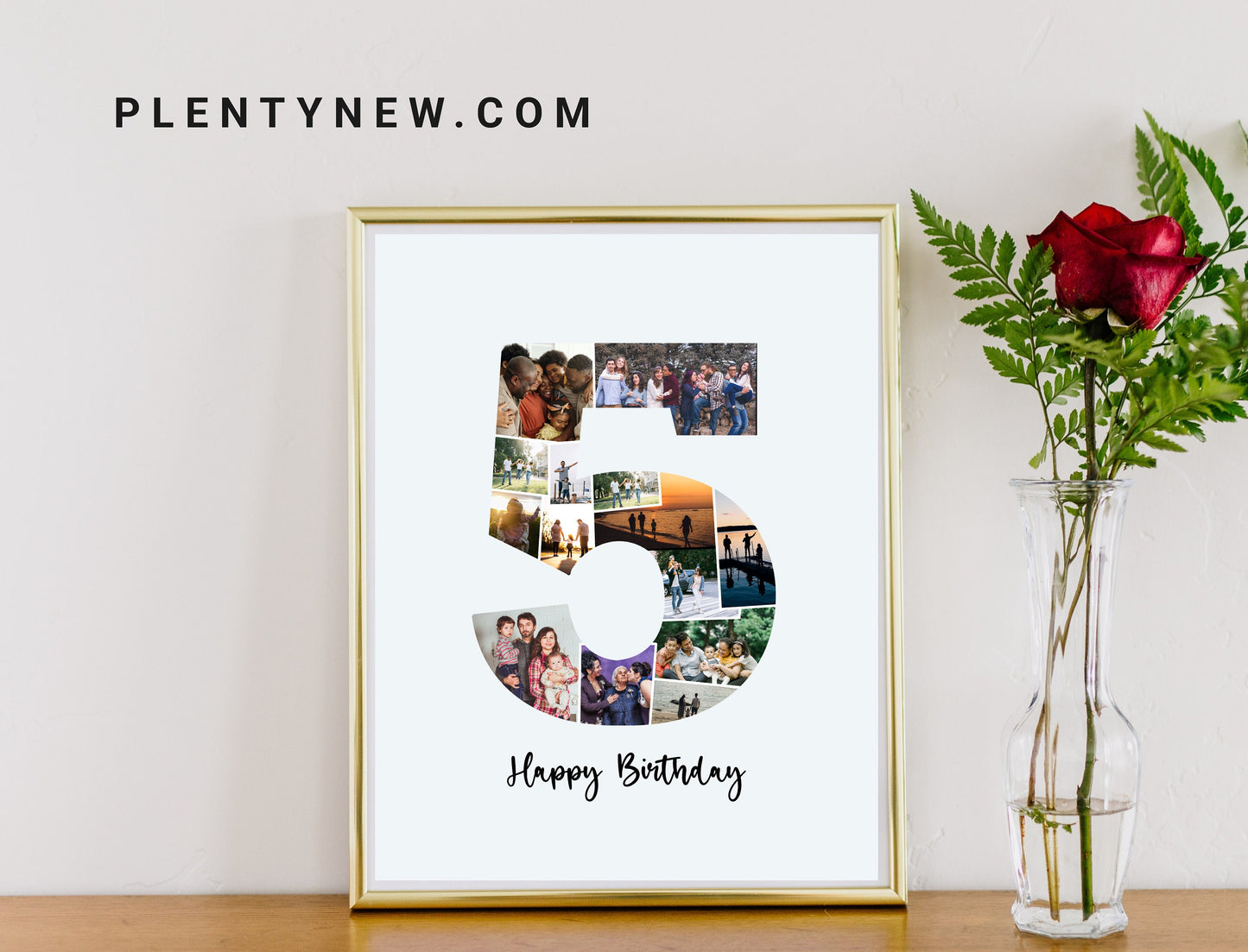 5th Birthday Photo Collage, 5th Anniversary Photo Collage, Fifth Birthday Gift Ideas, Fifth Anniversary Gift Ideas, PRINTABLE FILE, Instant