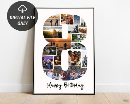 8th Birthday Photo Collage, 8th Anniversary Photo Collage, Eighth Birthday Gift Ideas, Eighth Anniversary Gift Ideas, PRINTABLE FILE, gifts
