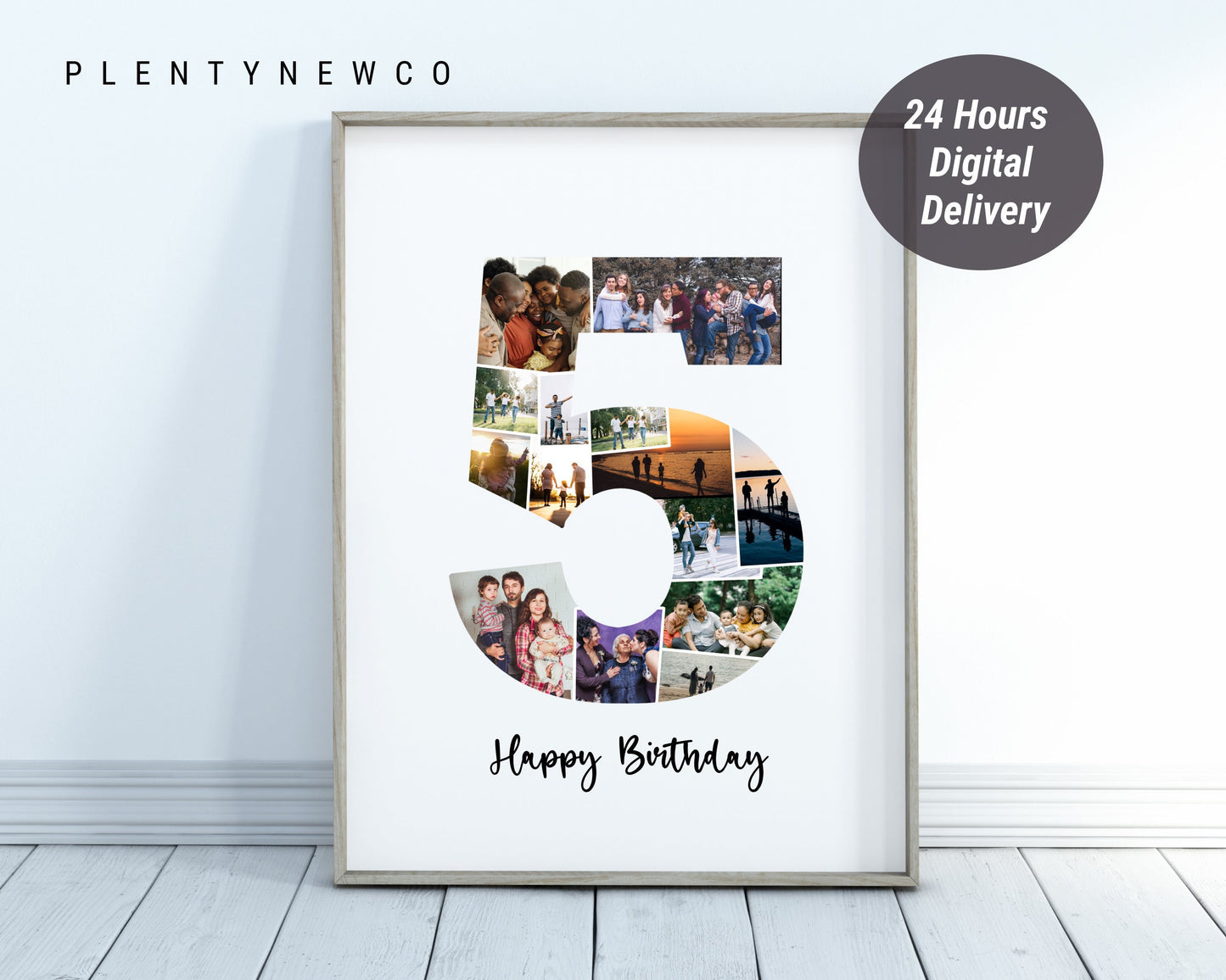 5th Birthday Photo Collage, 5th Anniversary Photo Collage, Fifth Birthday Gift Ideas, Fifth Anniversary Gift Ideas, PRINTABLE FILE, Instant