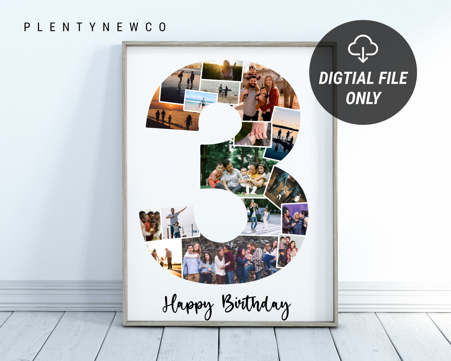 3rd Birthday Photo Collage, 3rd Anniversary Photo Collage, Third Birthday Gift Ideas, Third Anniversary Gift Ideas, PRINTABLE FILE, Gift