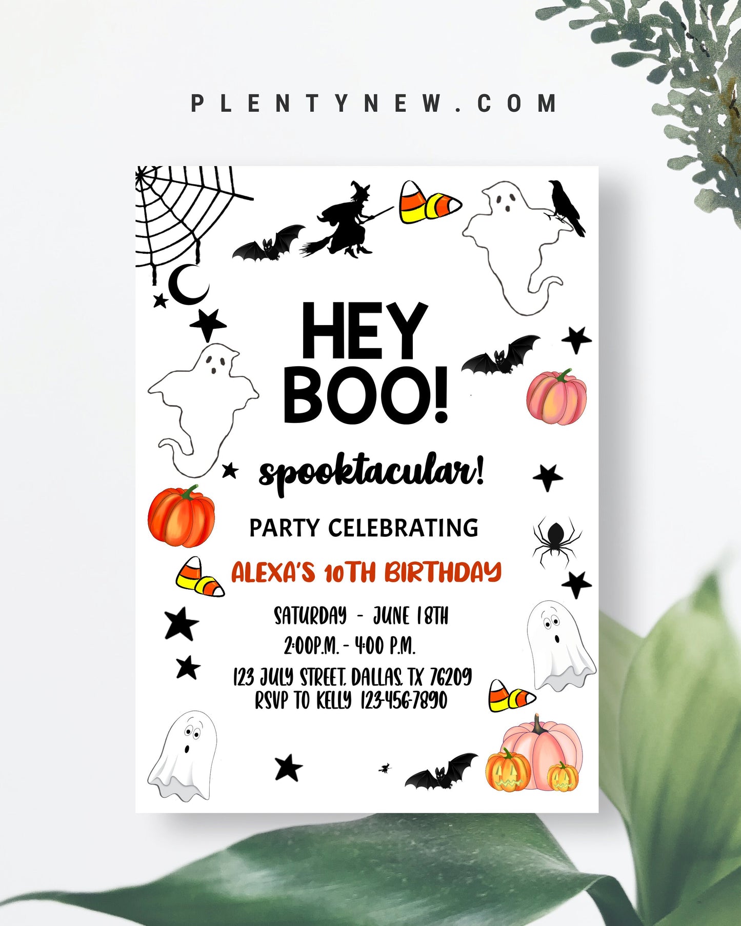 Editable Halloween Birthday Invitation HF