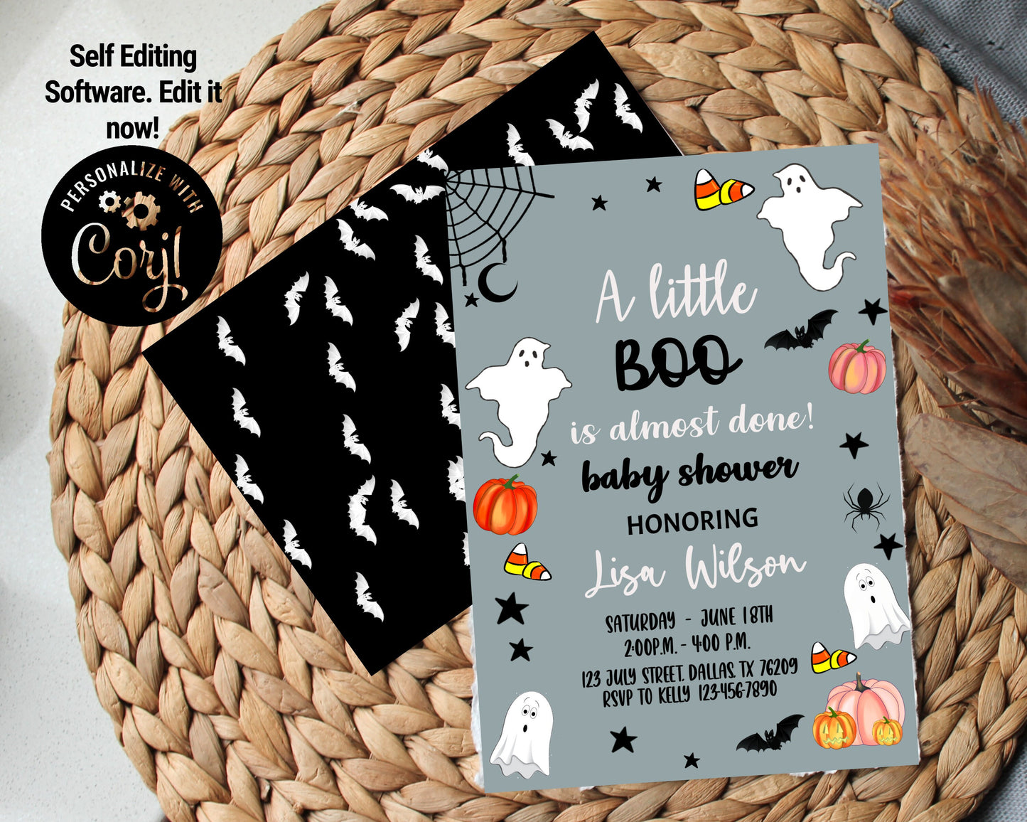 Editable Boo Baby Shower Invitation