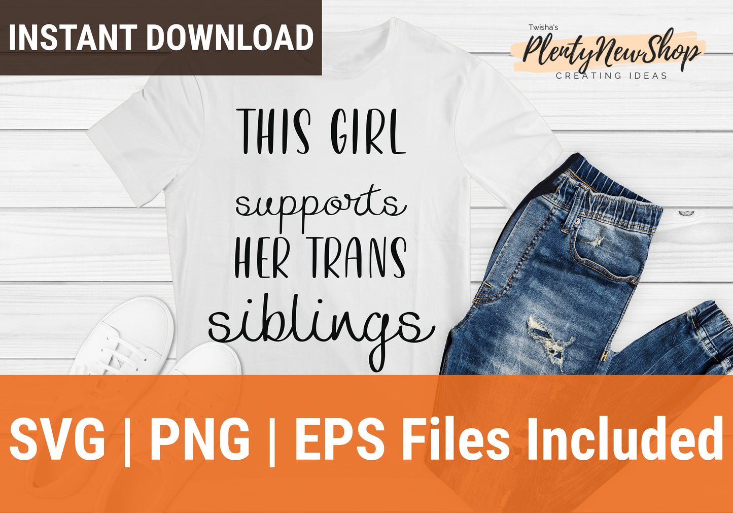 Girl Supports Trans Siblings SVG