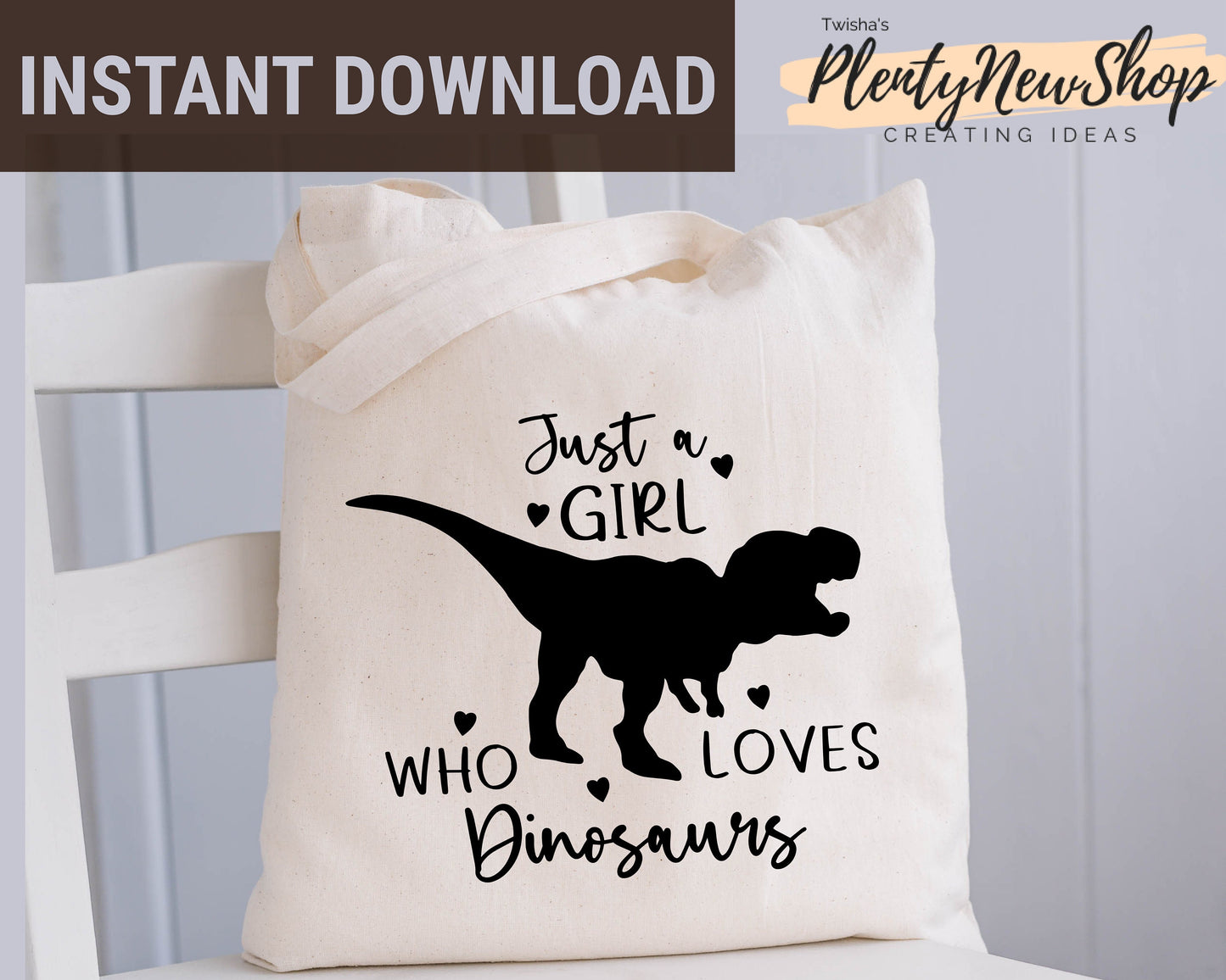 Girl Who Loves Dinosaur SVG