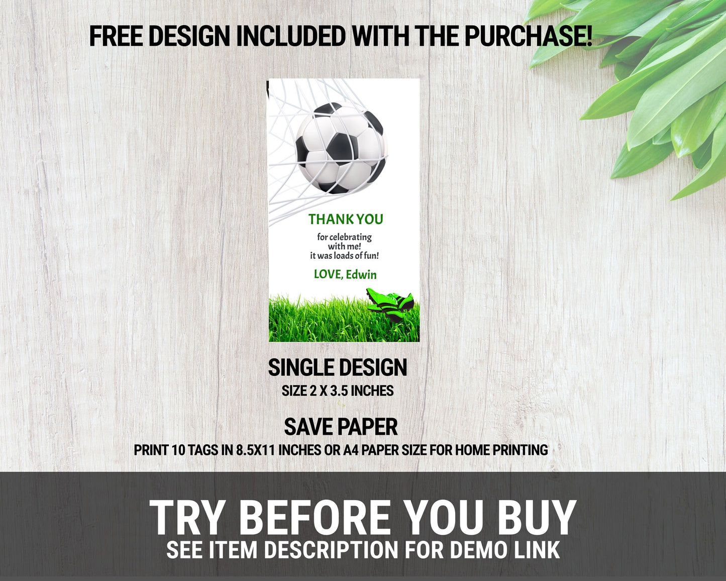 Soccer Birthday Invitation Template with photo, Soccer Birthday Invitation, Soccer thank you tag, Printable, Instant download, Soccer, SS