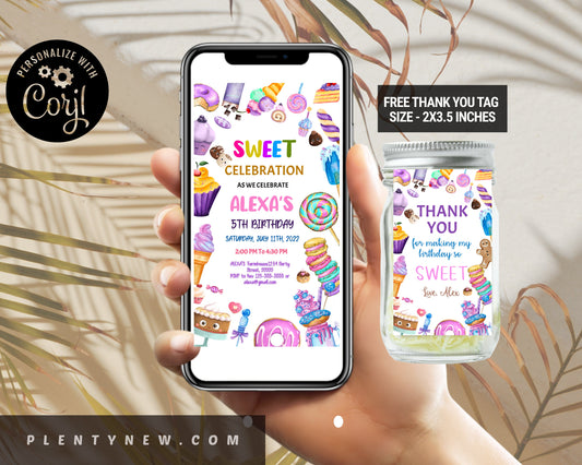 Sweets Candy Electronic Invitation Template IC