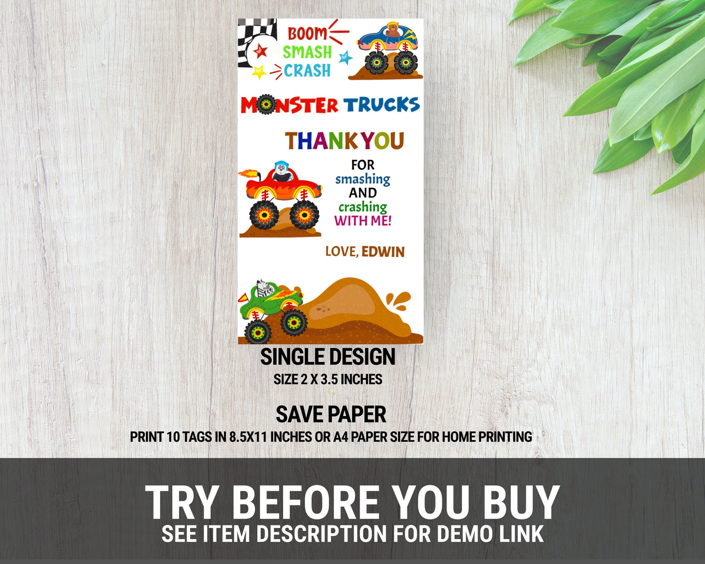 Monster Truck Electronic Invitation Template MT